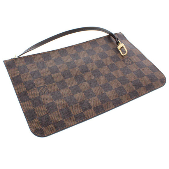 Louis Vuitton Neverfull MM Pouch Damier Ebene Rouge Tote Bag - Picture 8 of 9